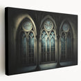 Large canvas print of a church design in muted earth tones, ideal for kitchen wall art.