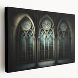 Large canvas print of a church design in muted earth tones, ideal for kitchen wall art.