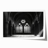 Extra large rolled print of a floral church design in muted earth tones, ideal for art wall dining room.