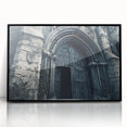 Large abstract wall art featuring geometric shapes in muted earth tones, framed in black acrylic.