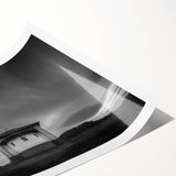 Extra large wall art featuring line art flowers in black on white, rolled print format, suitable for large living room decor.