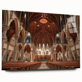 Large abstract wall art featuring a blend of intense blue and green tones on acrylic glass.