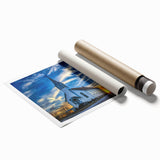 Extra large floral art on rolled print, featuring vibrant green and pink tones, ideal for classy bathroom wall art.