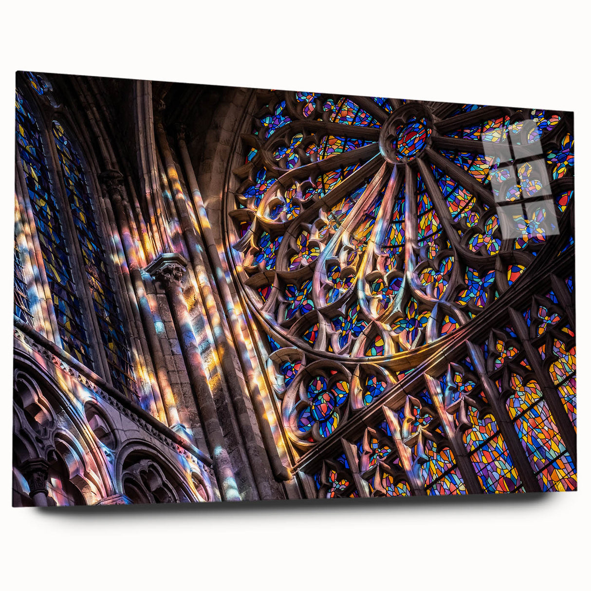 Large abstract acrylic print depicting a blend of muted earth tones, ideal for bedroom or dining room art.