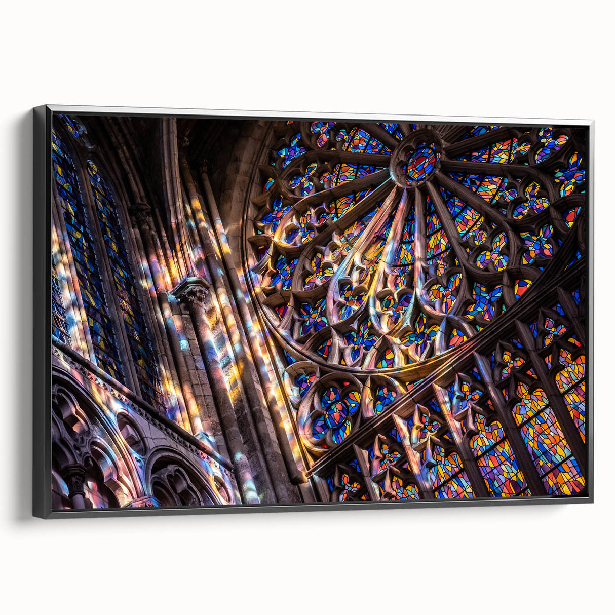Black and white landscape art painting of a church on framed canvas, ideal for bedroom wall decor.
