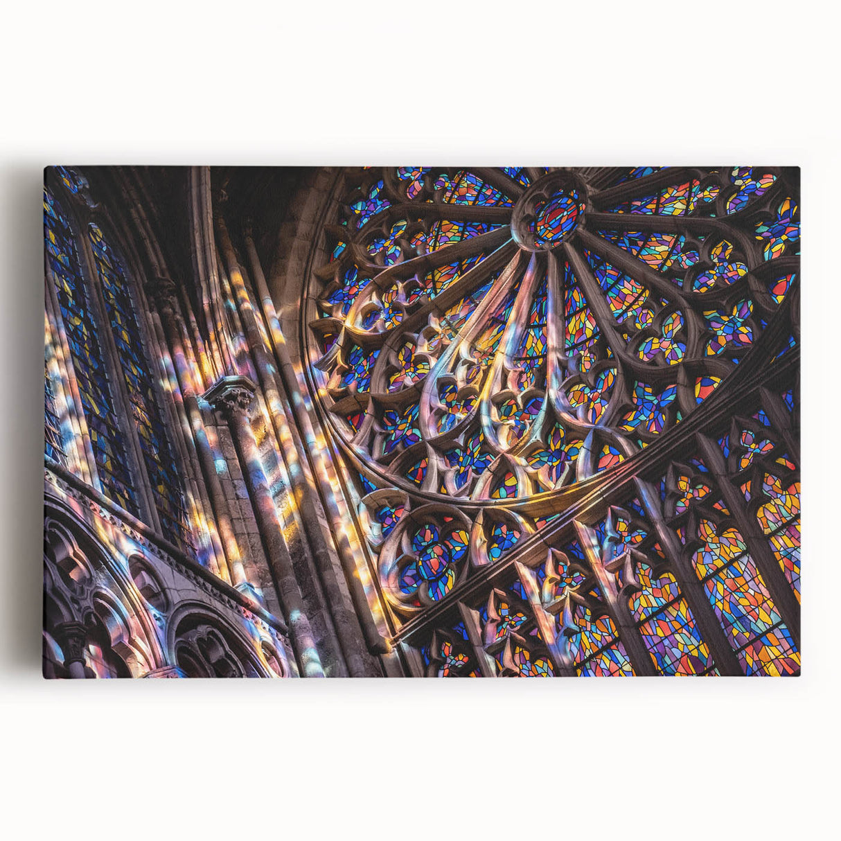 Black and white photo of a church on stretched canvas, ideal for kitchen wall art.