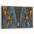 Black and white landscape art painting of a church on framed canvas, ideal for bedroom wall decor.