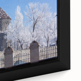 Extra large black wall art featuring a textured mosque design in vibrant colors on a framed canvas.