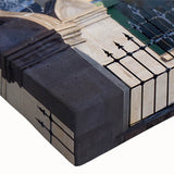 Black and white landscape painting of a mosque on stretched canvas, suitable for bedroom wall art.