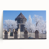 Black and white large canvas print of a mosque design, ideal for kitchen wall art or bedroom ambiance.