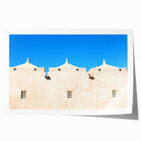 Extra large rolled print featuring a mosque design with floral elements in muted earth tones.