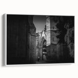 Framed canvas depicting a vintage-style black mosque landscape, ideal for bedroom wall art.