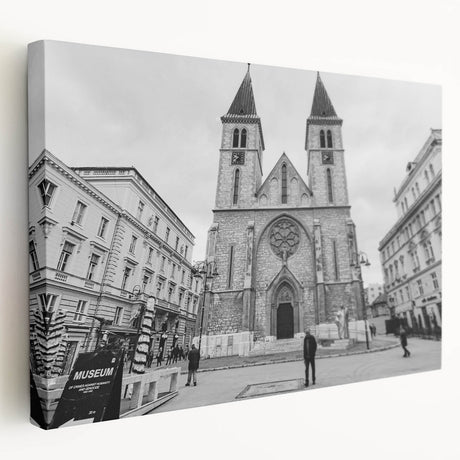 Large canvas print of a mosque design in muted earth tones, suitable for kitchen wall art.