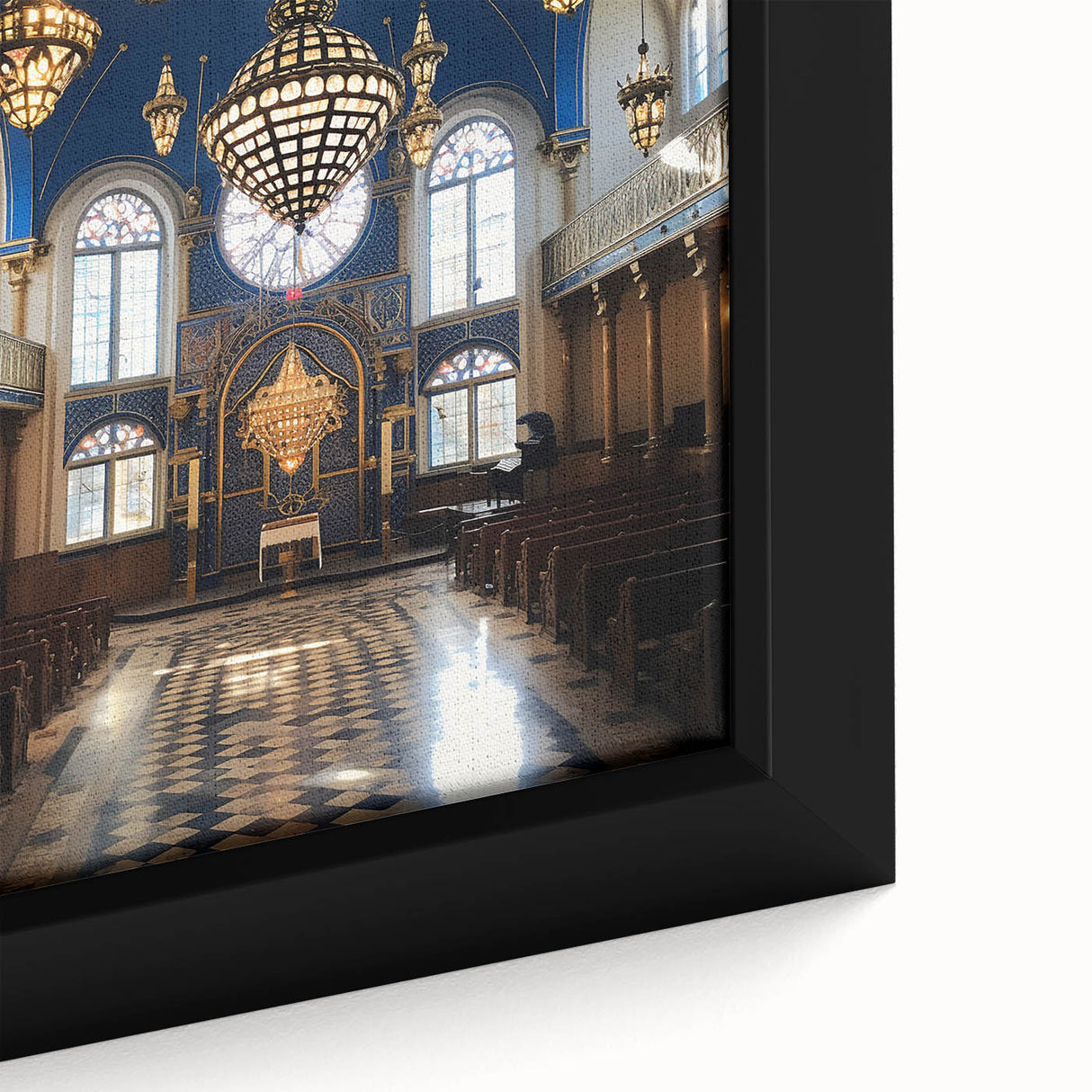 Extra large black wall art on canvas featuring a textured, colorful abstract design, ideal for living room decor.