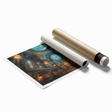 Extra large rolled print of a synagogue in pastel shades, ideal for classy bathroom wall art.