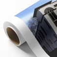 Art Deco synagogue design in pastel colors on rolled canvas, suitable as nursery wall art or for dining room ambiance.