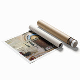 Extra large floral art on a rolled print, featuring soft pastel shades.