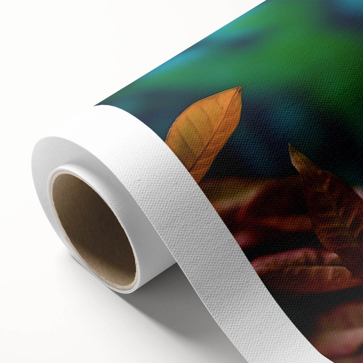 Colorful chameleon design on rolled canvas wall art, showcasing vibrant greens and blues, perfect for reptile lovers and modern home decor. Packaged securely for delivery.