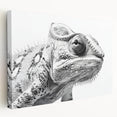 Vibrant chameleon wall art on stretched canvas, showcasing intricate details and vivid colors, perfect for reptile lovers and dynamic home decor.