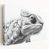 Vibrant chameleon wall art on stretched canvas, showcasing intricate details and vivid colors, perfect for reptile lovers and dynamic home decor.