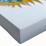 Close-up of a vibrant chameleon design on stretched canvas wall art, showcasing intricate details and vivid colors, perfect for reptile enthusiasts and home decor.