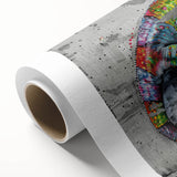 Colorful chameleon-themed wall art design printed on rolled canvas, showcasing vibrant greens and blues, ideal for reptile enthusiasts and home decor.