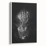 Framed canvas wall art featuring a vibrant reptile design showcasing gators and crocodiles, displayed against a white background, perfect for wildlife enthusiasts.