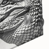 Close-up of a vibrant acrylic wall art collection featuring detailed designs of reptiles, gators, and crocodiles, showcasing rich colors and textures ideal for wildlife enthusiasts' home decor.