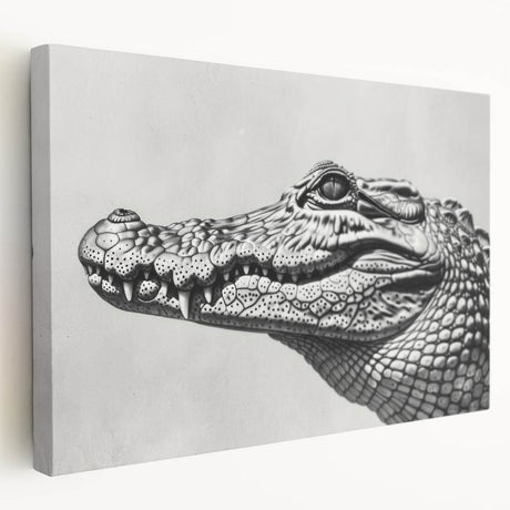 Vibrant stretched canvas wall art showcasing a side view of reptile-themed gators and crocodiles, perfect for animal lovers and unique home decor.