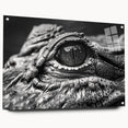 Acrylic wall art featuring a vibrant design of reptiles, including alligators and crocodiles, displayed from a side view with decorative pins, perfect for nature enthusiasts.