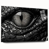 Acrylic glass wall art showcasing a vibrant reptile design featuring gators and crocodiles, side view highlighting intricate details and colors, perfect for wildlife enthusiasts.