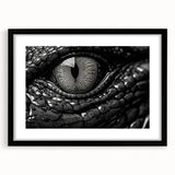 Framed wall art collection featuring vibrant reptile designs of alligators and crocodiles in a sleek black frame, perfect for enhancing home decor with a wildlife theme.