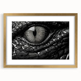 Framed wall art collection showcasing a vibrant design of reptiles, featuring alligators and crocodiles in intricate detail, presented in a gold frame with a mat. Ideal for enhancing decor in nature-themed rooms.