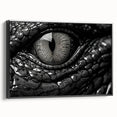 Framed canvas wall art showcasing a striking design of reptiles, including alligators and crocodiles, in vibrant colors, perfect for wildlife enthusiasts and home decor.