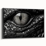 Framed canvas wall art showcasing a striking design of reptiles, including alligators and crocodiles, in vibrant colors, perfect for wildlife enthusiasts and home decor.