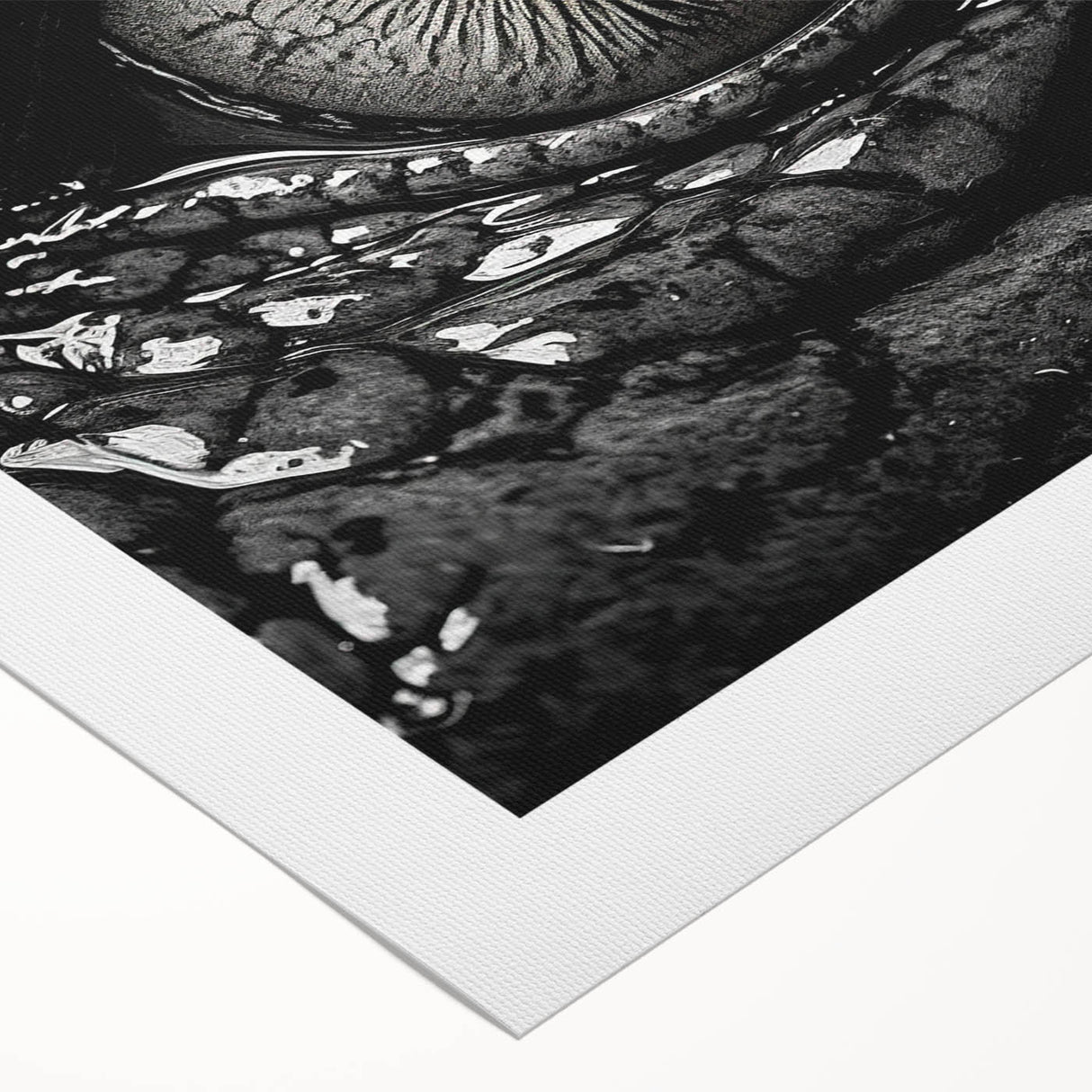 Colorful rolled canvas wall art showcasing a detailed design of reptiles, including alligators and crocodiles, ideal for wildlife enthusiasts and home decor.