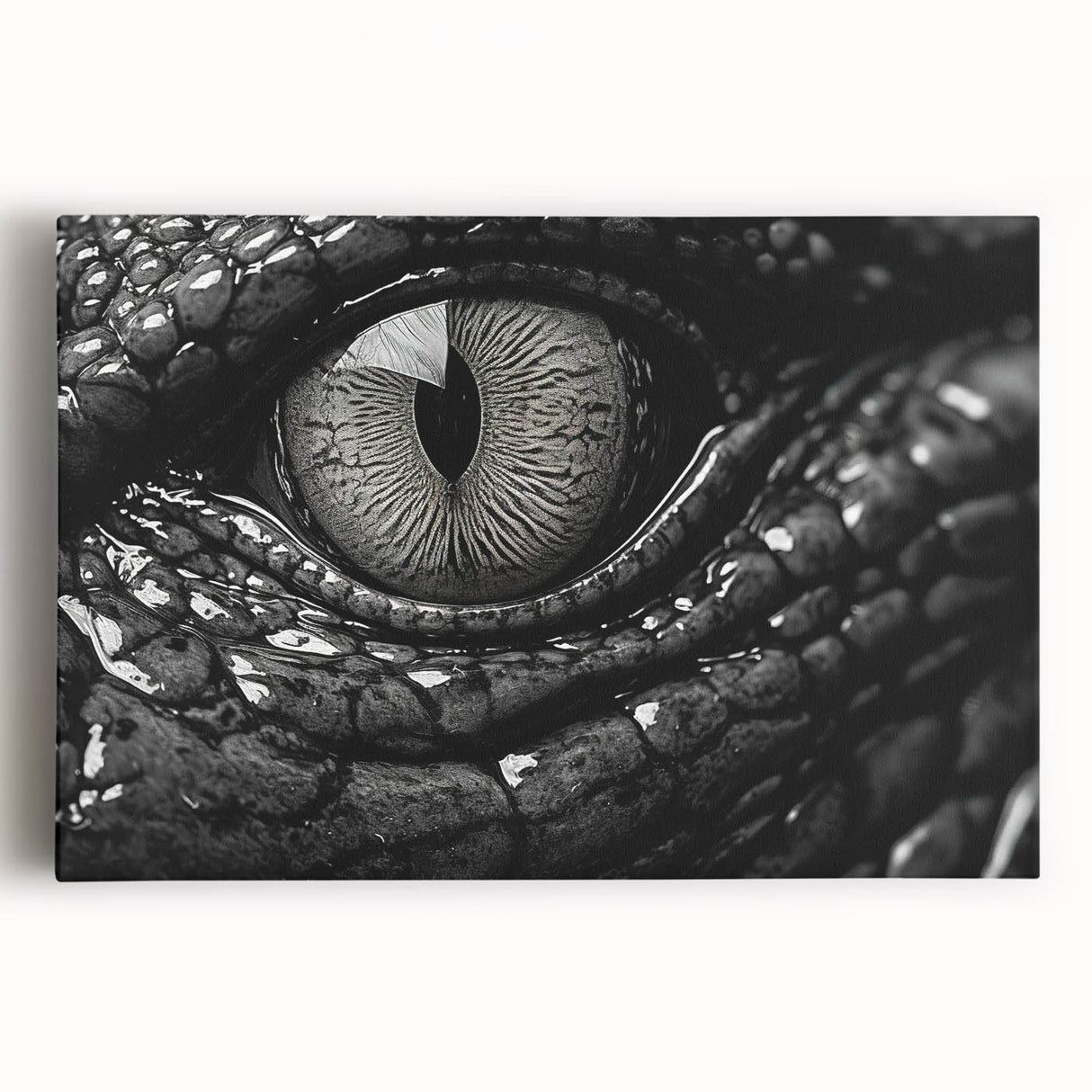 Vibrant wall art canvas showcasing a detailed design of reptiles, including alligators and crocodiles, ideal for nature enthusiasts and home decor.