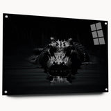 Acrylic wall art collection showcasing a vibrant design of reptiles, including alligators and crocodiles, displayed in a modern setting with decorative pins. This unique piece adds a wild touch to any decor, perfect for animal lovers and nature enthusiasts.