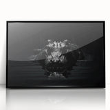 Framed wall art featuring a detailed design of reptiles, alligators, and crocodiles, showcasing vibrant colors on a black background, ideal for wildlife enthusiasts' decor.