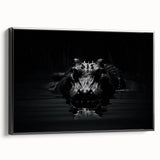 Framed canvas wall art showcasing a vibrant design of reptiles, gators, and crocodiles, featuring a black frame and side view perspective, ideal for nature enthusiasts.