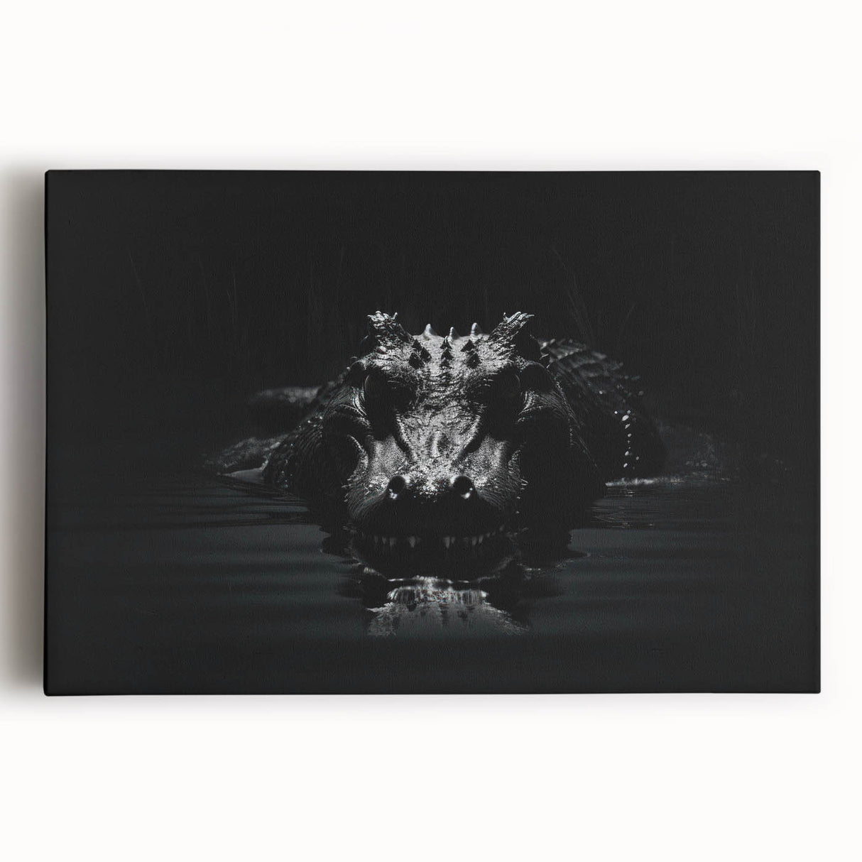 Stretched canvas wall art showcasing vibrant reptile designs, including alligators and crocodiles, ideal for wildlife enthusiasts and modern decor.