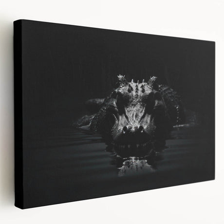 Stretched canvas wall art showcasing a vibrant design of reptiles, including alligators and crocodiles, featuring detailed textures and vivid colors, perfect for wildlife enthusiasts.