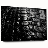 Acrylic wall art featuring a vibrant design of reptiles, specifically alligators and crocodiles, displayed in a side view without pins, perfect for nature enthusiasts.