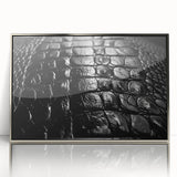 Framed wall art collection featuring a striking design of reptiles, including gators and crocodiles, displayed in a sleek silver frame, perfect for nature-inspired decor.