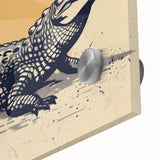 Close-up of a vibrant acrylic wall art piece showcasing intricate designs of reptiles, gators, and crocodiles, perfect for animal lovers and unique home decor.