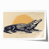 Vibrant wall art print showcasing a detailed design of reptiles, gators, and crocodiles, featuring rich colors and intricate textures, perfect for nature enthusiasts.
