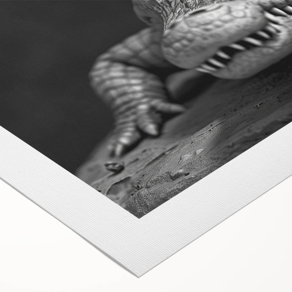 Rolled canvas wall art showcasing a vibrant reptile design featuring alligators and crocodiles, ideal for adding a unique touch to home decor. This high-quality artwork is packaged securely in a cardboard tube for safe delivery.