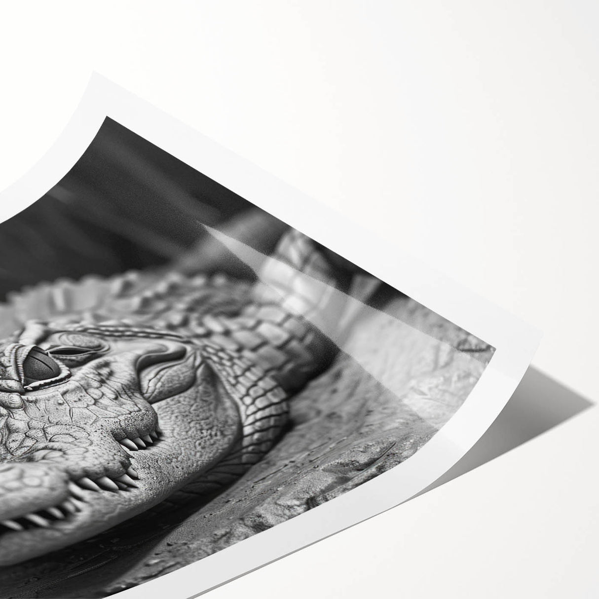 Vibrant wall art print showcasing a detailed design of reptiles, including alligators and crocodiles, ideal for wildlife enthusiasts and home decor.
