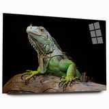 Acrylic wall art showcasing a colorful lizard design in vibrant green, blue, and orange hues, displayed in a stylish side view, perfect for reptile enthusiasts.