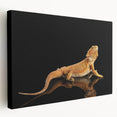 Vibrant stretched canvas wall art featuring a colorful lizard design, showcasing intricate details and textures, ideal for reptile enthusiasts and modern decor.